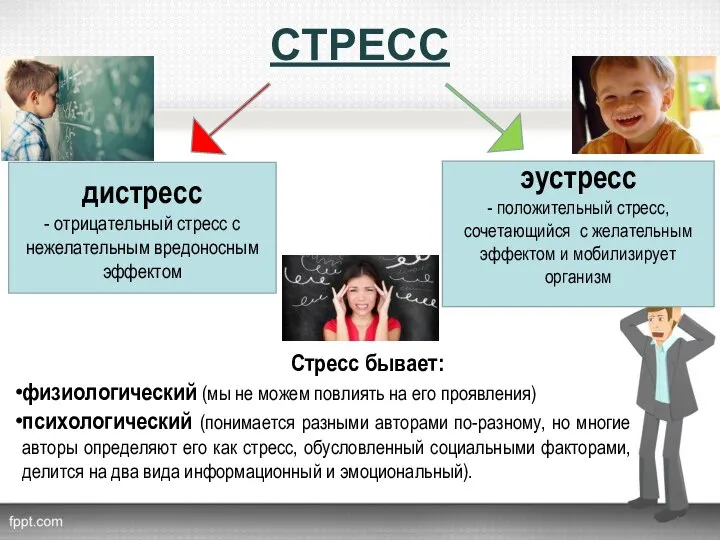 СТРЕСС эустресс - положительный стресс, сочетающийся с желательным эффектом и мобилизирует