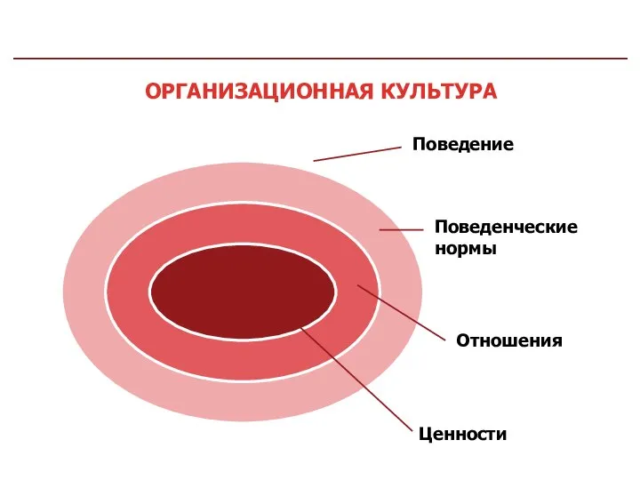 ОРГАНИЗАЦИОННАЯ КУЛЬТУРА Поведение Поведенческие нормы Отношения Ценности