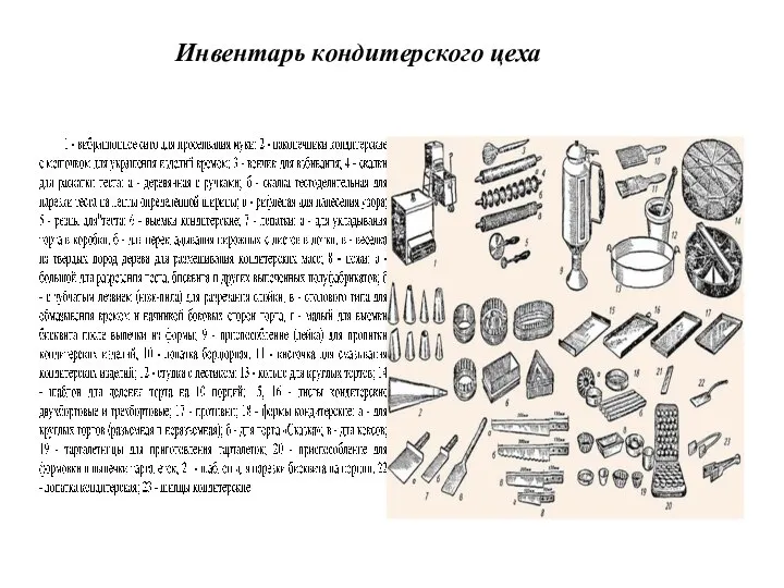 Инвентарь кондитерского цеха