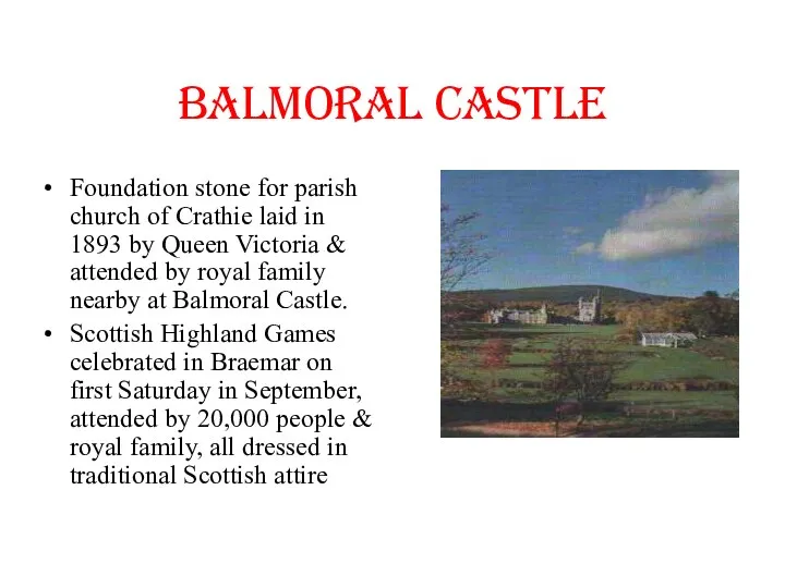 Balmoral Castle Foundation stone for parish church of Crathie laid in
