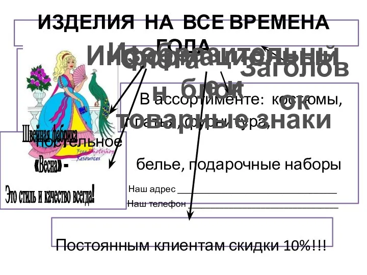 ИЗДЕЛИЯ НА ВСЕ ВРЕМЕНА ГОДА В ассортименте: костюмы, платья, фурнитура, постельное