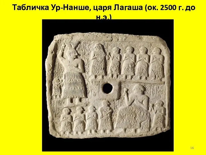 Табличка Ур-Нанше, царя Лагаша (ок. 2500 г. до н.э.)