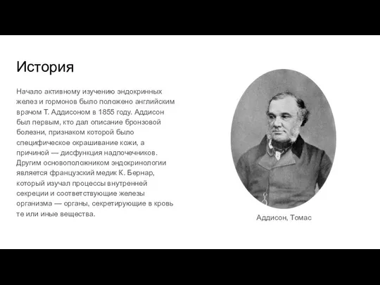 История Начало активному изучению эндокринных желез и гормонов было положено английским