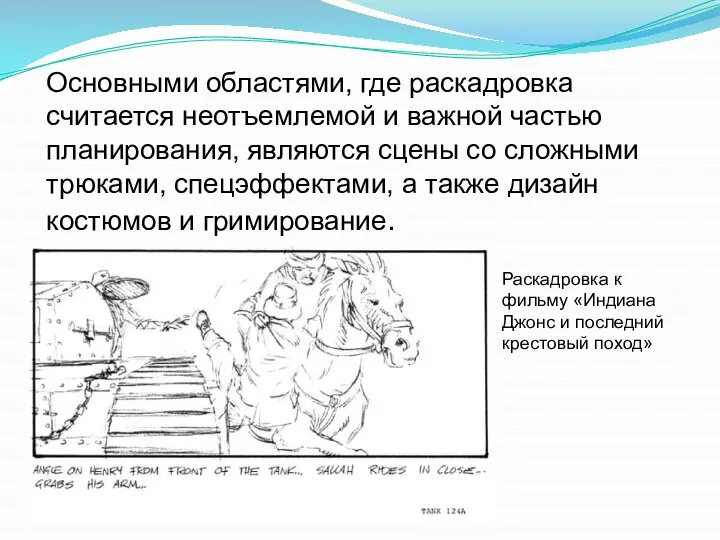 Основными областями, где раскадровка считается неотъемлемой и важной частью планирования, являются