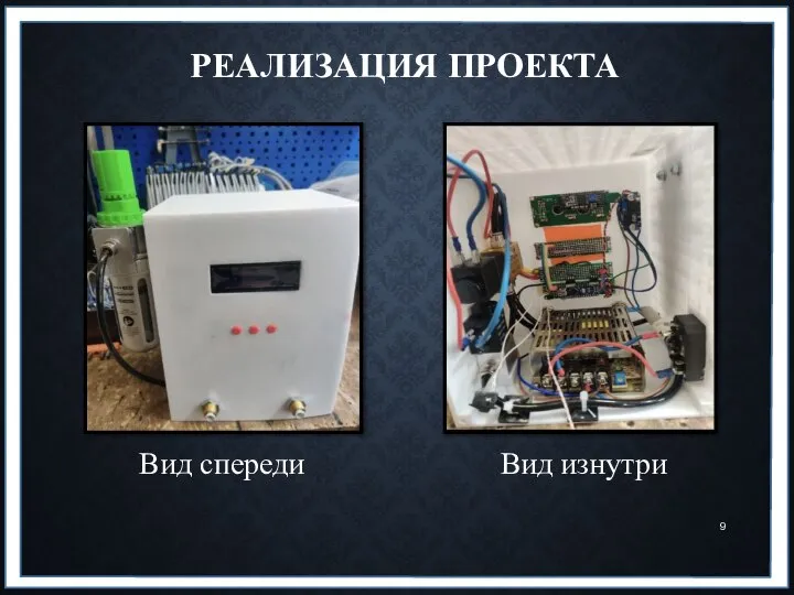 РЕАЛИЗАЦИЯ ПРОЕКТА Вид спереди Вид изнутри