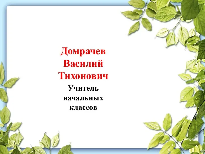 Домрачев Василий Тихонович Учитель начальных классов