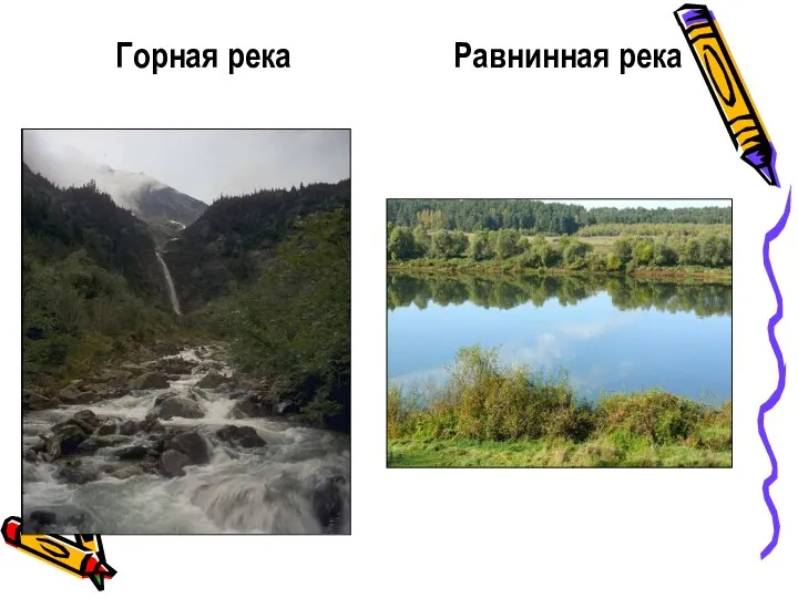 Горная река Равнинная река