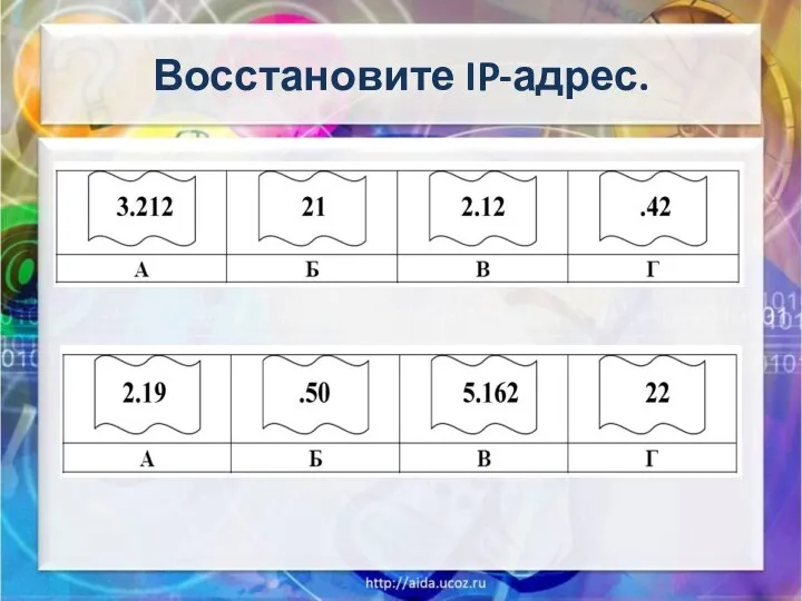 Восстановите IP-адрес.