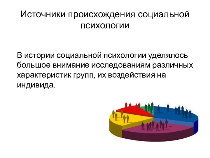 Источники происхождения социальной психологии В истории социальной психологии уделялось большое внимание