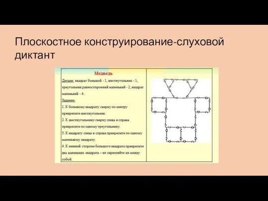 Плоскостное конструирование-слуховой диктант