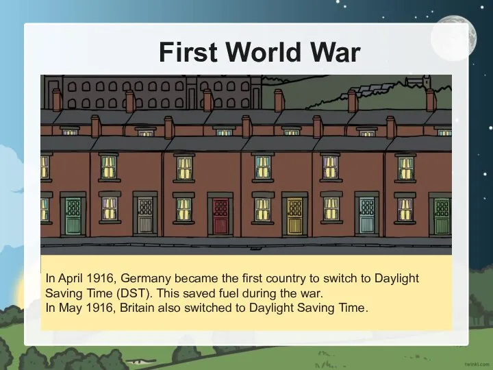 First World War In April 1916, Germany became the first country