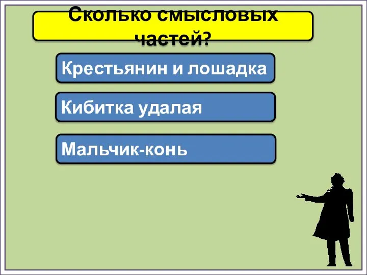 Сколько смысловых частей? Крестьянин и лошадка Кибитка удалая Мальчик-конь