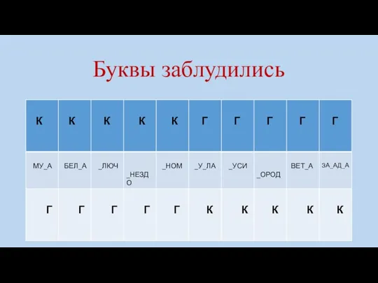 Буквы заблудились