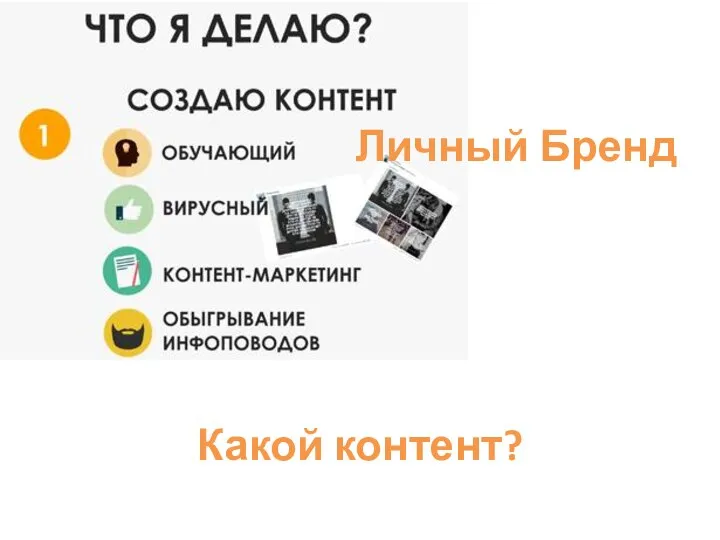 Какой контент? Личный Бренд