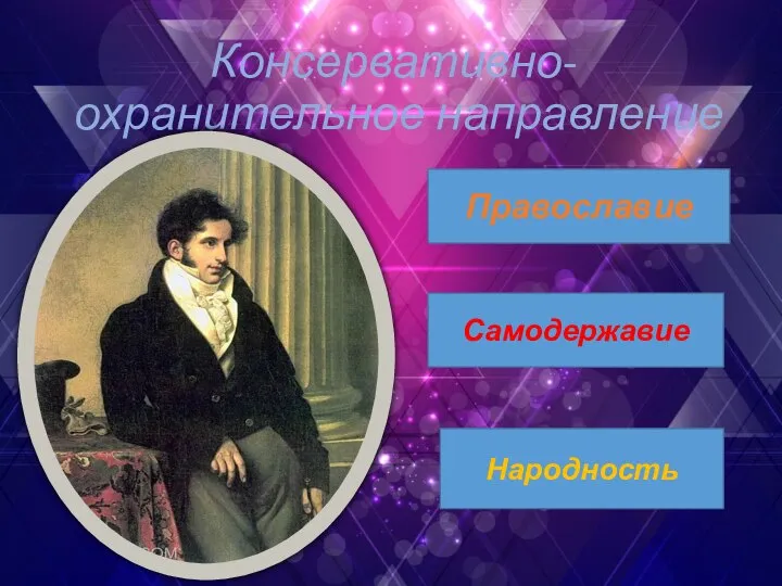 Консервативно-охранительное направление Православие Самодержавие Народность