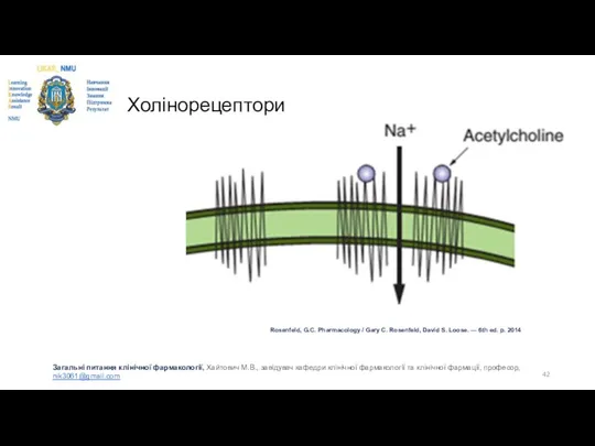 Холінорецептори Rosenfeld, G.C. Pharmacology / Gary C. Rosenfeld, David S. Loose.