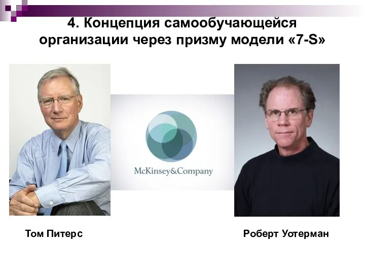 4. Концепция самообучающейся организации через призму модели «7-S» Том Питерс Роберт Уотерман