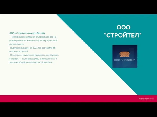 ООО "СТРОЙТЕЛ" ООО «Стройтел» инн 9728012551 - Проектная организация, обладающая сро