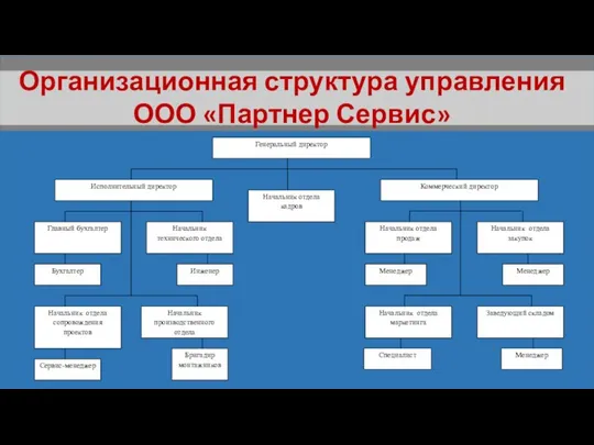 Организационная структура управления ООО «Партнер Сервис»