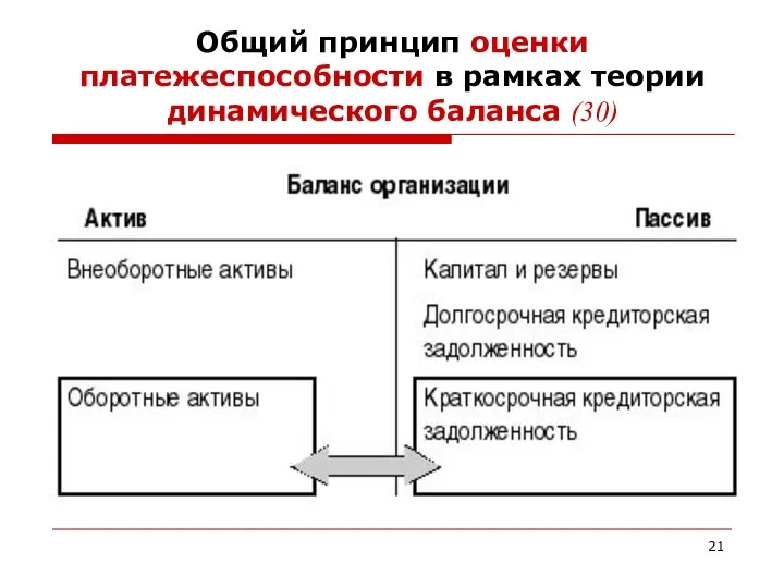 Общий принцип оценки платежеспособности в рамках теории динамического баланса (30)