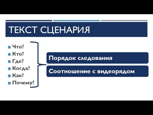 ТЕКСТ СЦЕНАРИЯ Что? Кто? Где? Когда? Как? Почему?