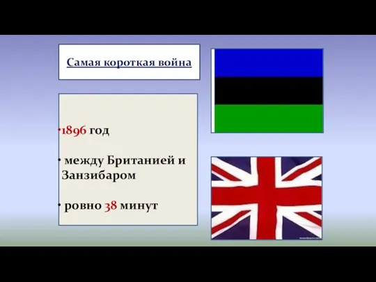 Самая короткая война 1896 год между Британией и Занзибаром ровно 38 минут