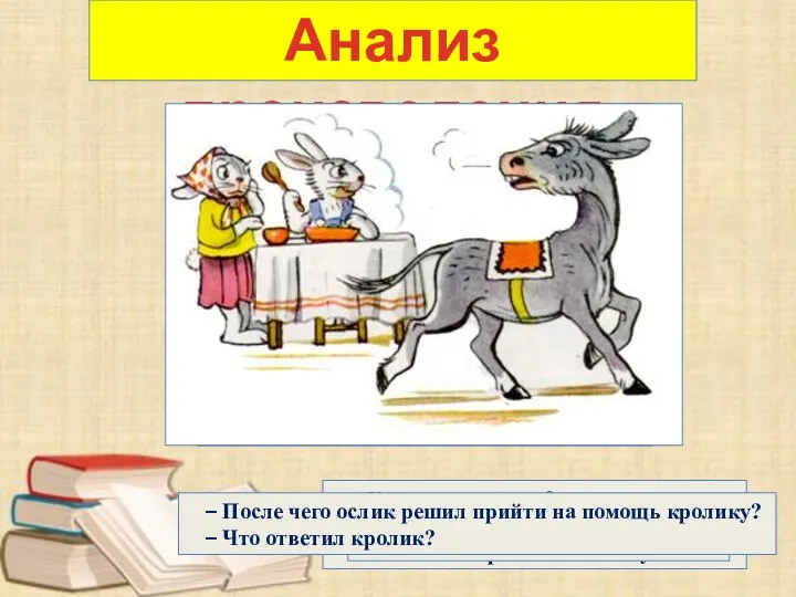 Анализ произведения – Как звали ослика? – Почему у него такое