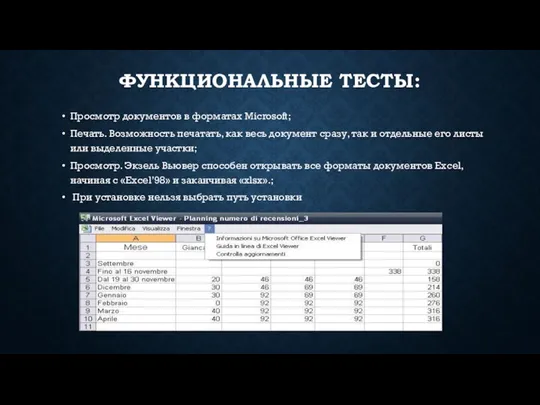 ФУНКЦИОНАЛЬНЫЕ ТЕСТЫ: Просмотр документов в форматах Microsoft; Печать. Возможность печатать, как