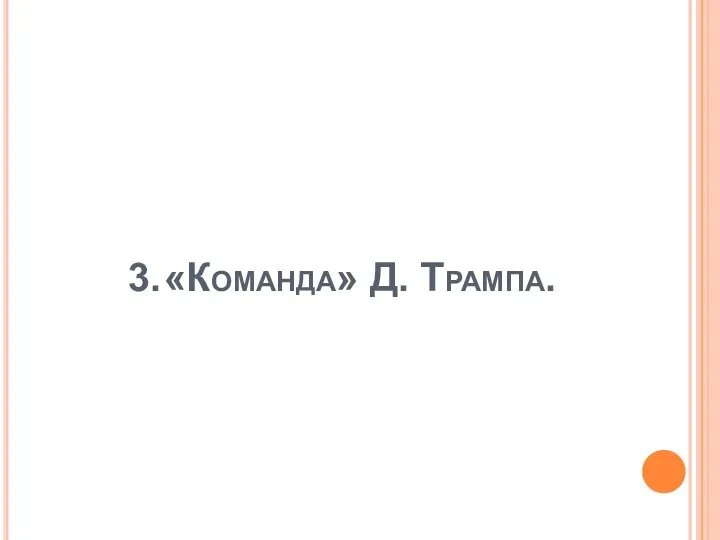 3. «Команда» Д. Трампа.