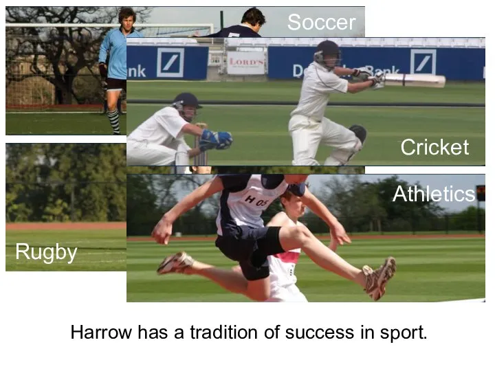 Harrow has a tradition of success in sport.