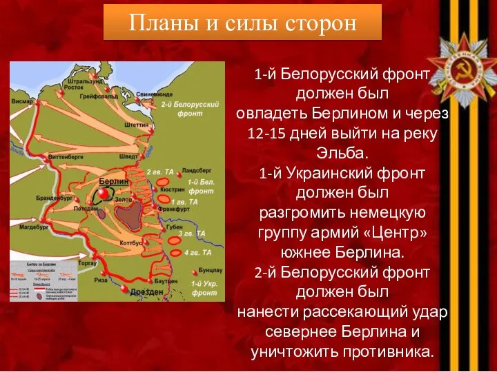 1-й Белорусский фронт должен был овладеть Берлином и через 12-15 дней