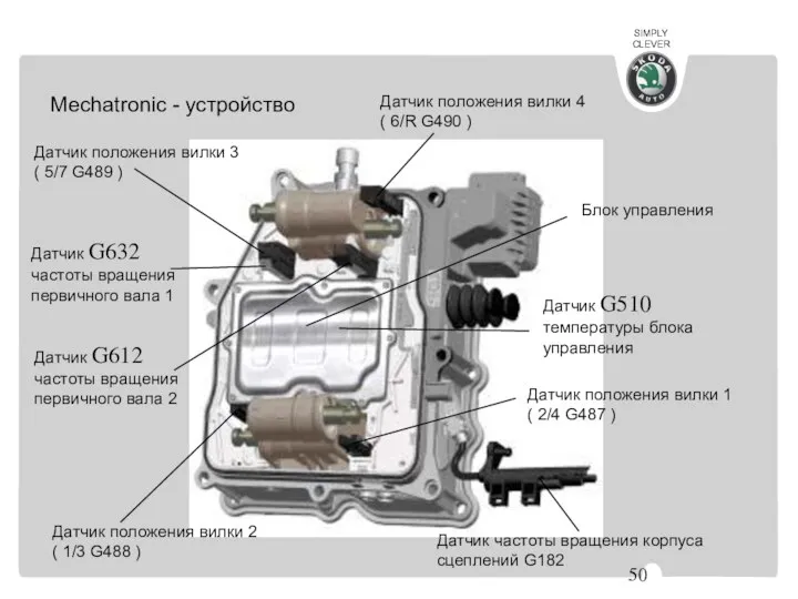 Mechatronic - устройство Датчик частоты вращения корпуса сцеплений G182 Датчик положения