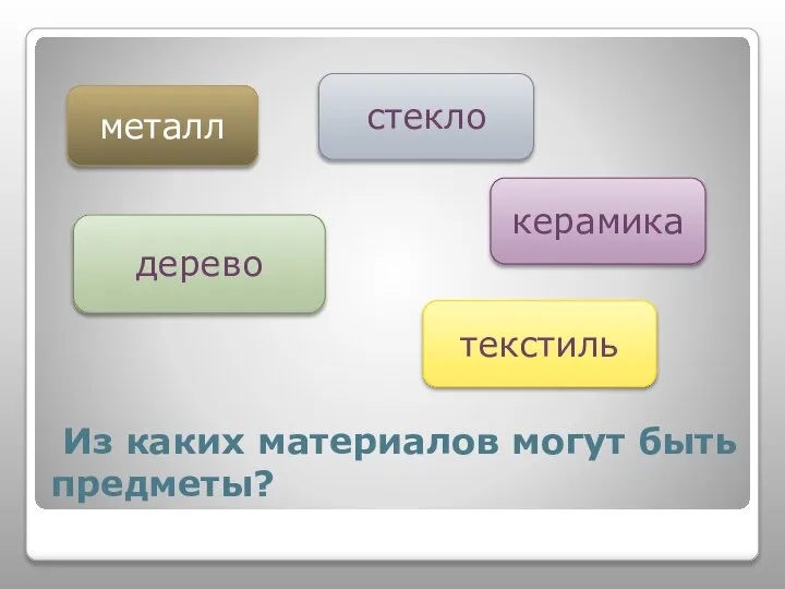 Из каких материалов могут быть предметы?