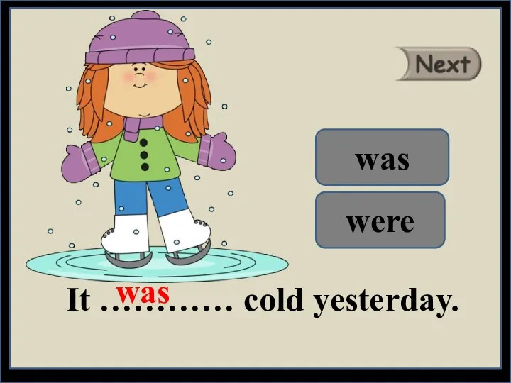 It ………… cold yesterday. was were was