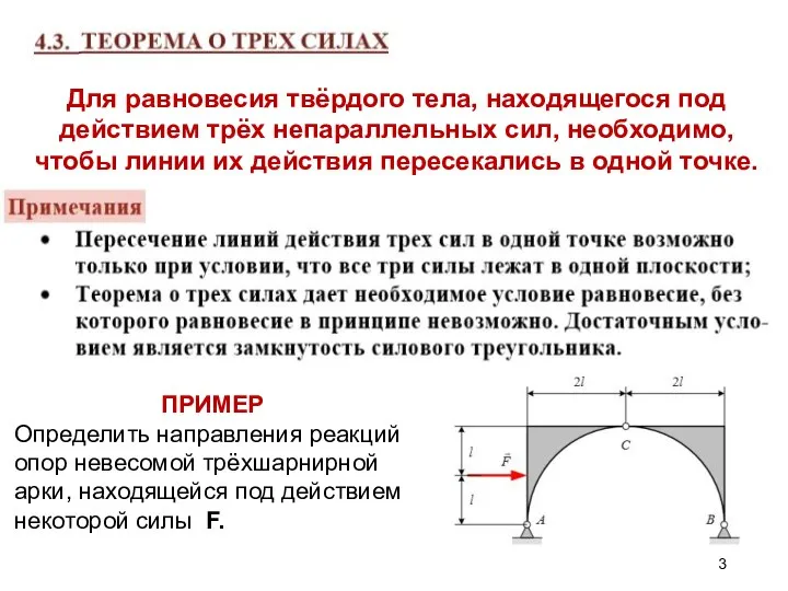 Для равновесия твёрдого тела, находящегося под действием трёх непараллельных сил, необходимо,