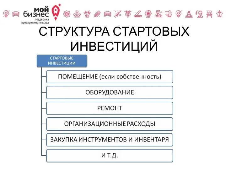 СТРУКТУРА СТАРТОВЫХ ИНВЕСТИЦИЙ