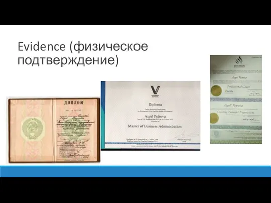 Evidence (физическое подтверждение)