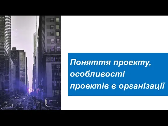 Поняття проекту, особливості проектів в організації