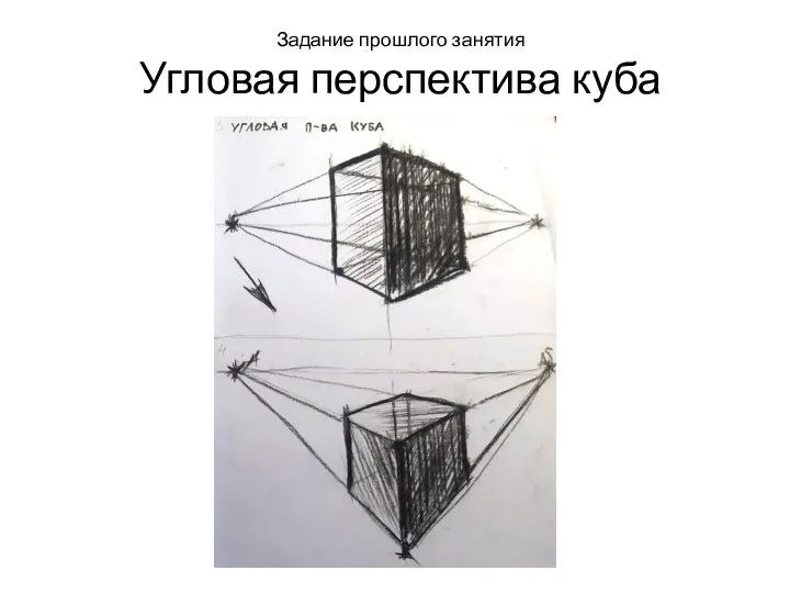 Задание прошлого занятия Угловая перспектива куба