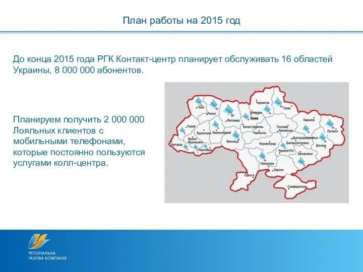 План работы на 2015 год До конца 2015 года РГК Контакт-центр