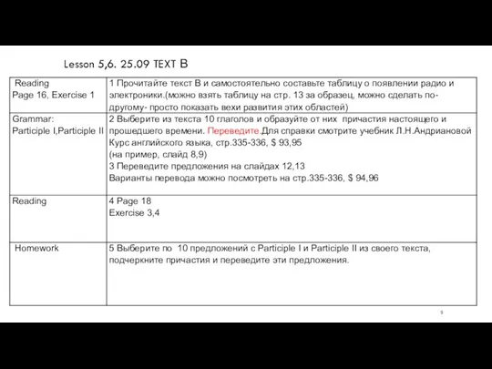 Lesson 5,6. 25.09 TEXT В