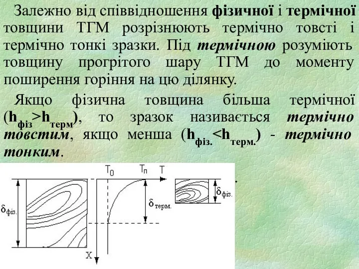 Залежно від співвідношення фізичної і термічної товщини ТГМ розрізнюють термічно товсті
