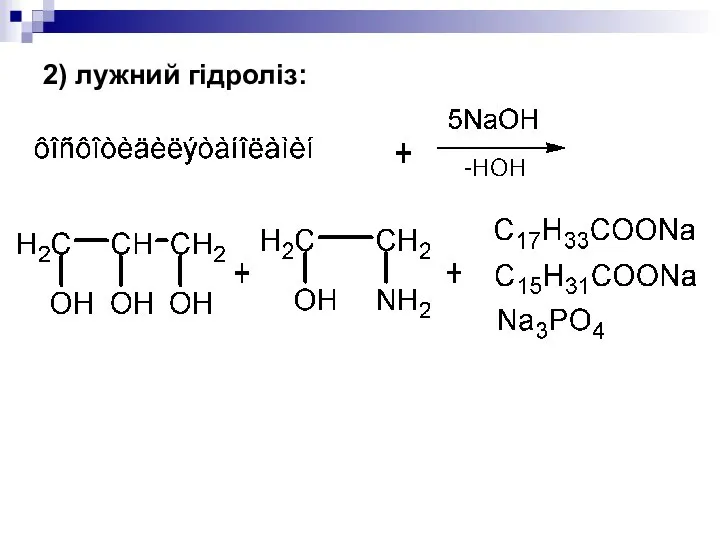 2) лужний гідроліз: