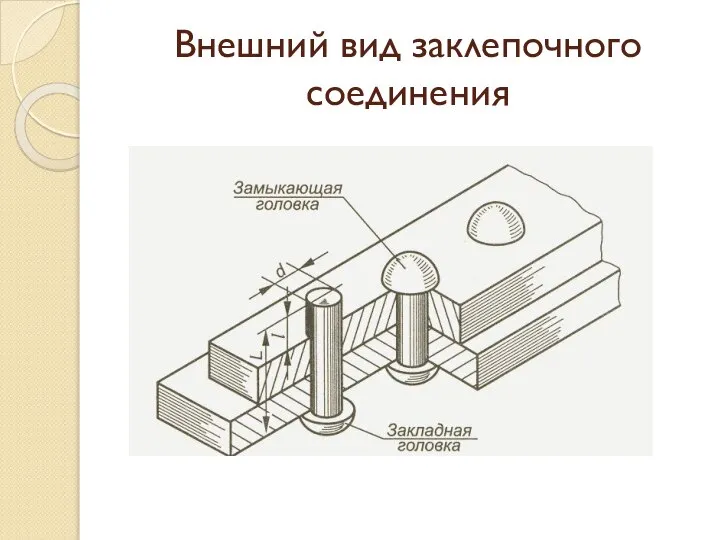 Внешний вид заклепочного соединения