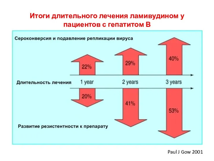 Итоги длительного лечения ламивудином у пациентов с гепатитом В Paul J Gow 2001