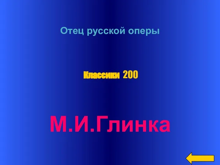 Отец русской оперы М.И.Глинка Классики 200