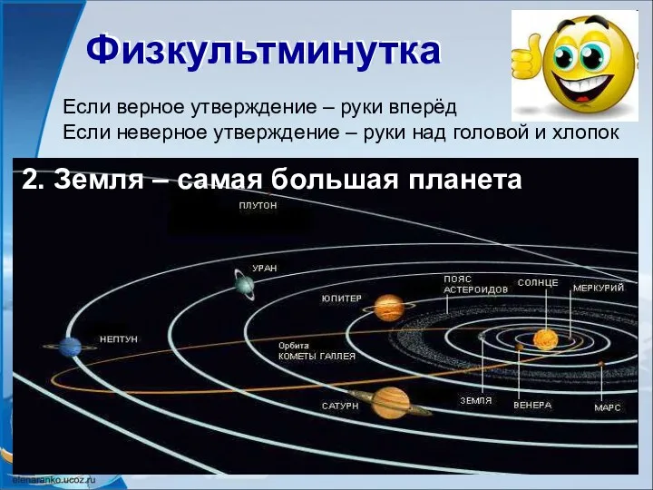 Физкультминутка Физкультминутка Если верное утверждение – руки вперёд Если неверное утверждение