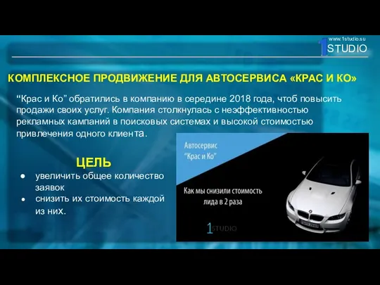 КОМПЛЕКСНОЕ ПРОДВИЖЕНИЕ ДЛЯ АВТОСЕРВИСА «КРАС И КО» “Крас и Ко” обратились