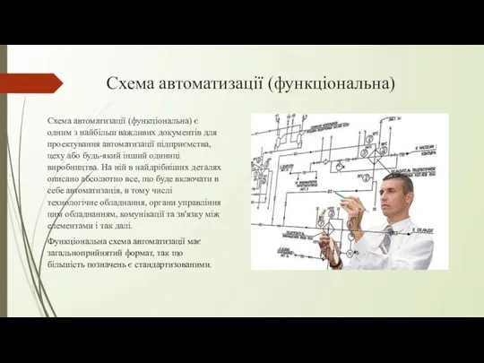 Схема автоматизації (функціональна) Схема автоматизації (функціональна) є одним з найбільш важливих