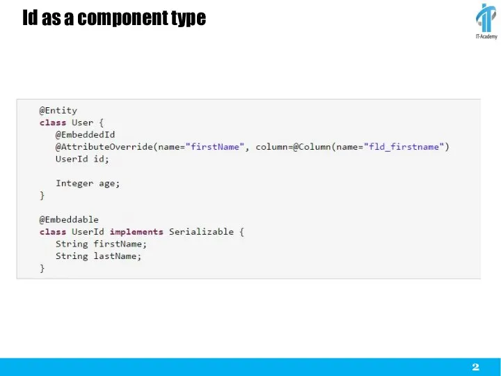 Id as a component type